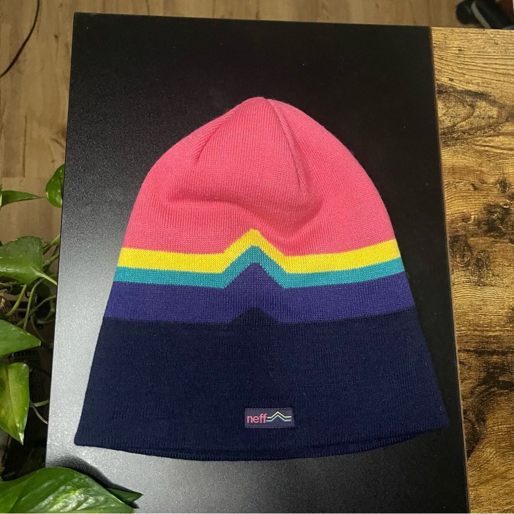 Neff Beanie Hat Striped Retro Color Pallet Winter Warm